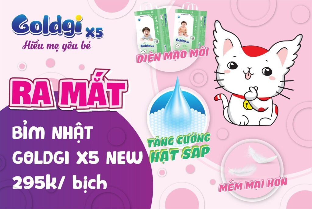 Ra mắt sản phẩm bỉm quần Goldgi X5 NEW