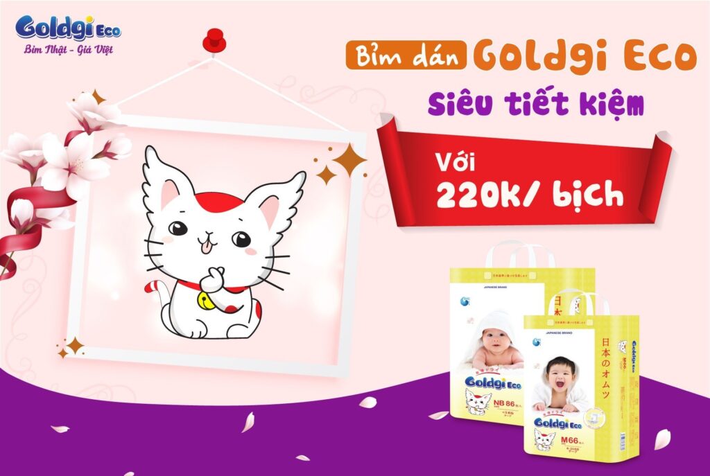 bỉm dán Goldgi Eco Goldgi- Sự lựa chọn tiết kiệm mẹ dành cho con