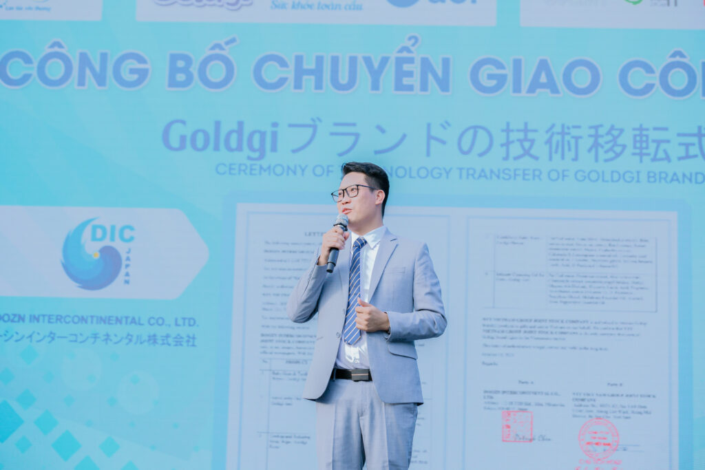 Goldgi CEO Nguyễn Anh Tuấn công bố NTT Việt Nam chính thức nhận chuyển giao công nghệ 6 sản phẩm mới tới toàn thế quý NPP, Đại lý.